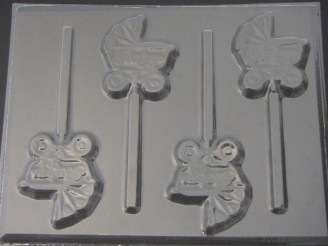 4209 Baby Carriage Chocolate or Hard Candy Lollipop Mold